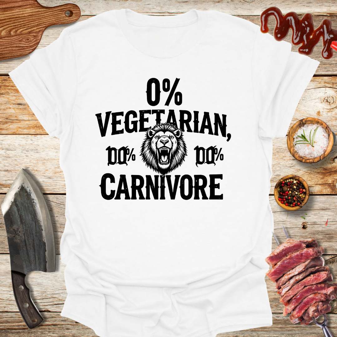 0% Vagetarian 100% carnivore t-shirt - The Cavemanstyle