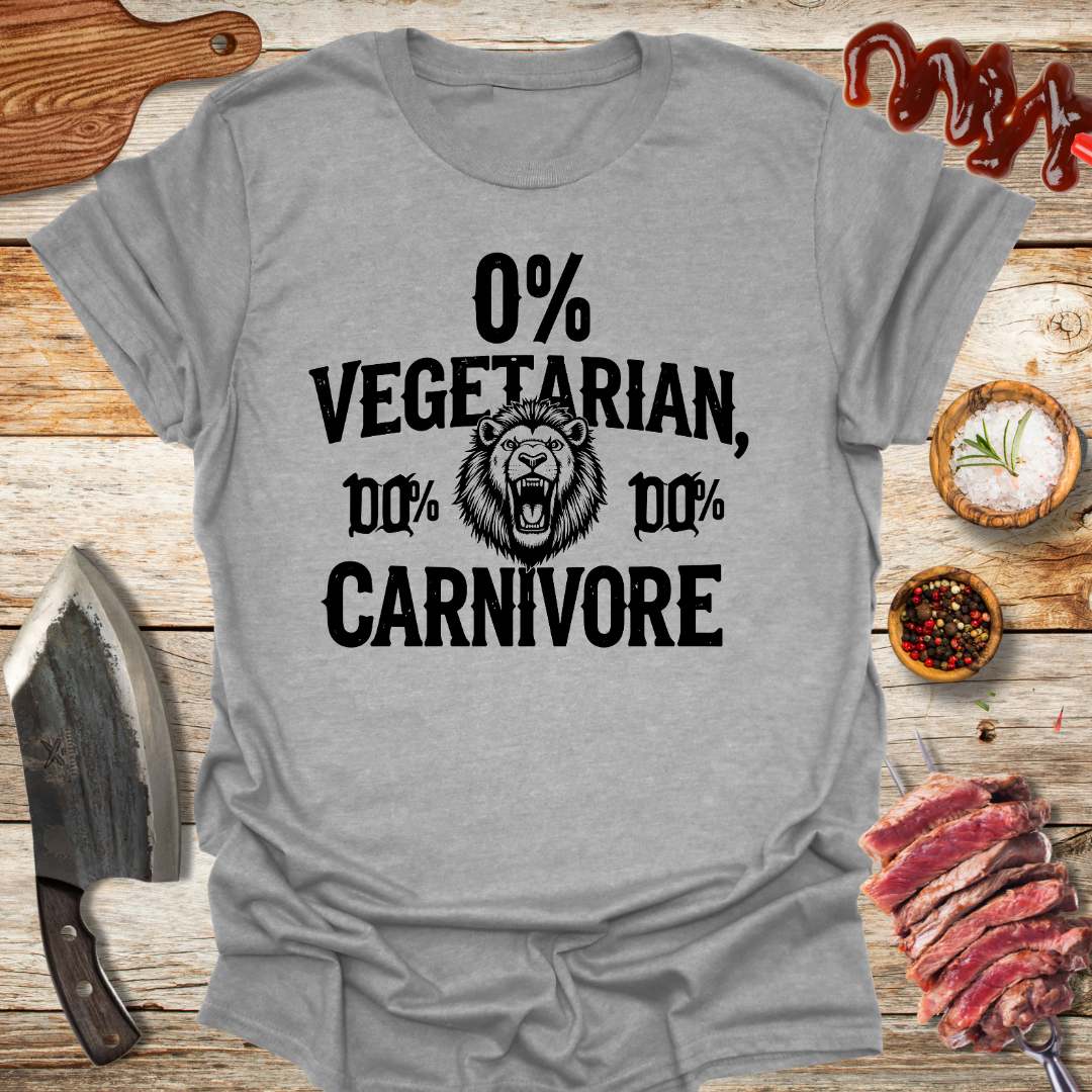 0% Vagetarian 100% carnivore t-shirt - The Cavemanstyle