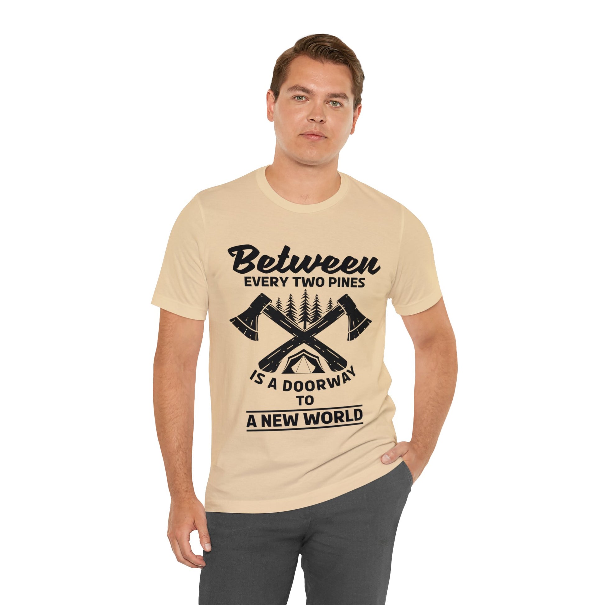 Between every two pins is a dooeway to a new world T - Shirt - The Cavemanstyle