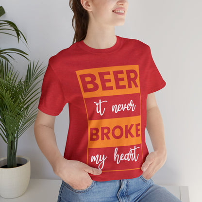 Beer it never brook my heart T-Shirt - the cavemanstyle