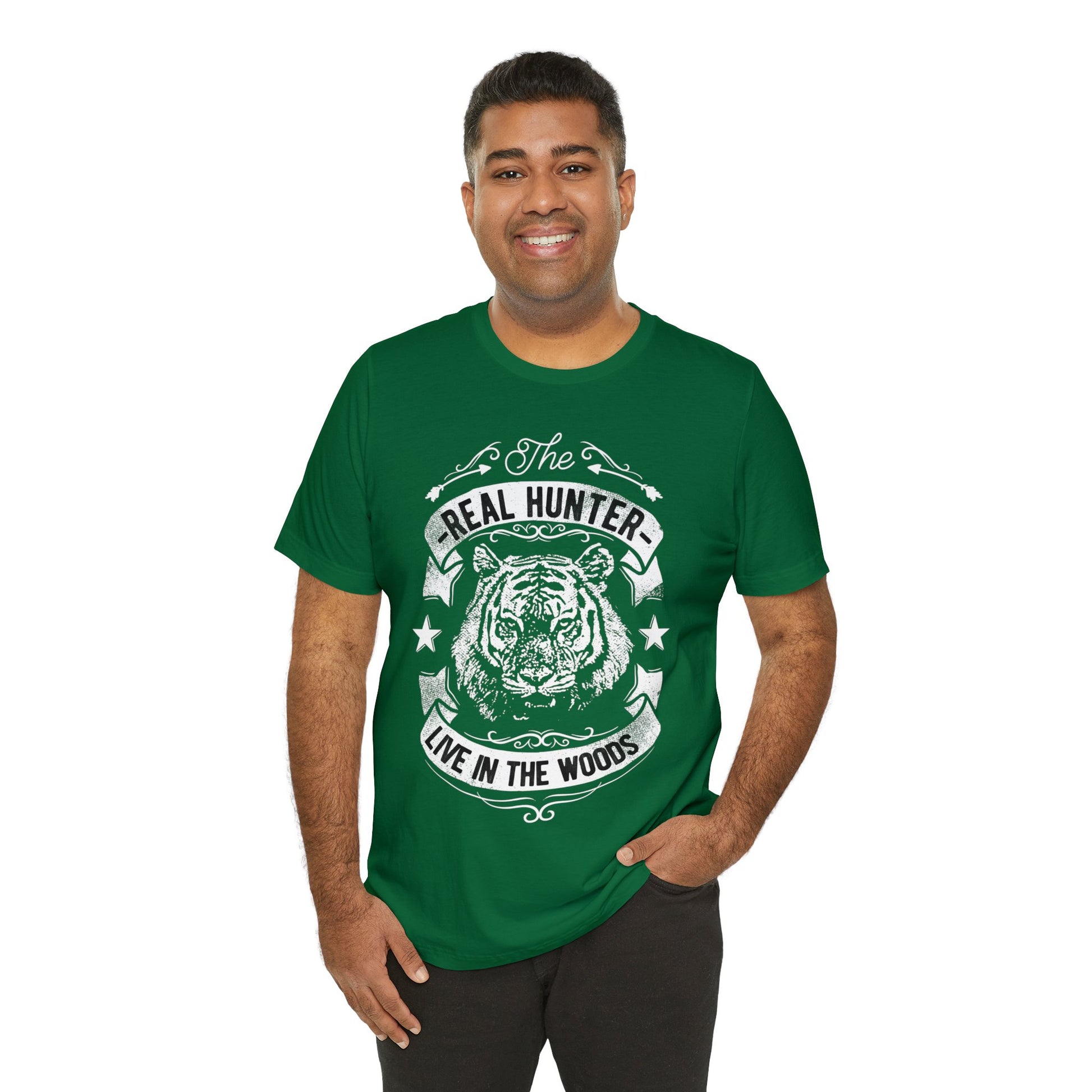 Real hunter lives in the woods T-Shirt - The Cavemanstyle