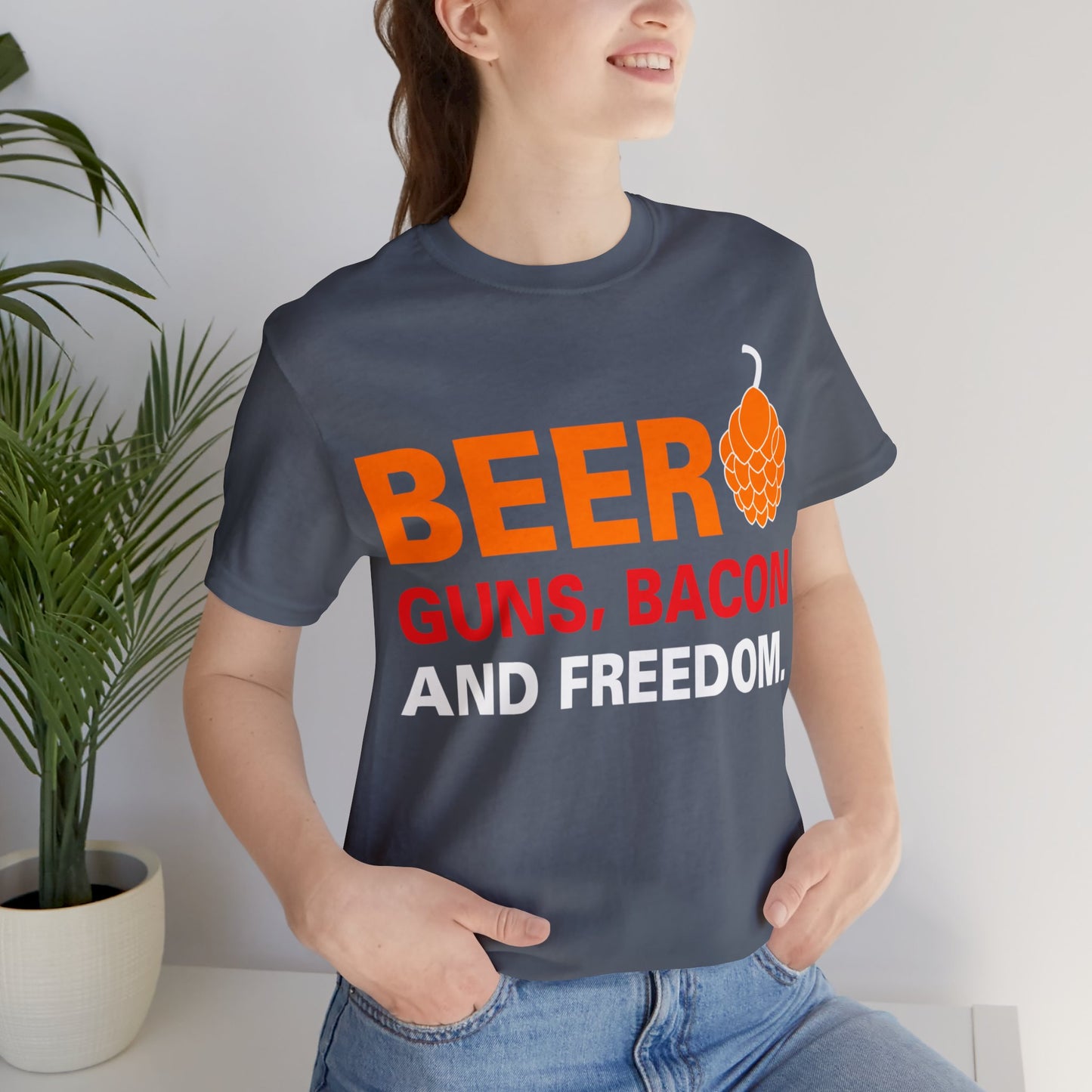 Beer Guns Bacon T-Shirt - The Cavemanstyle