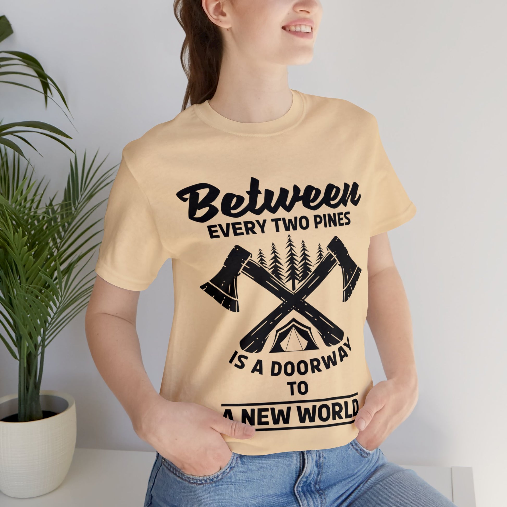 Between every two pins is a dooeway to a new world T - Shirt - The Cavemanstyle