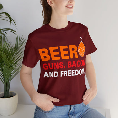 Beer Guns Bacon T-Shirt - The Cavemanstyle