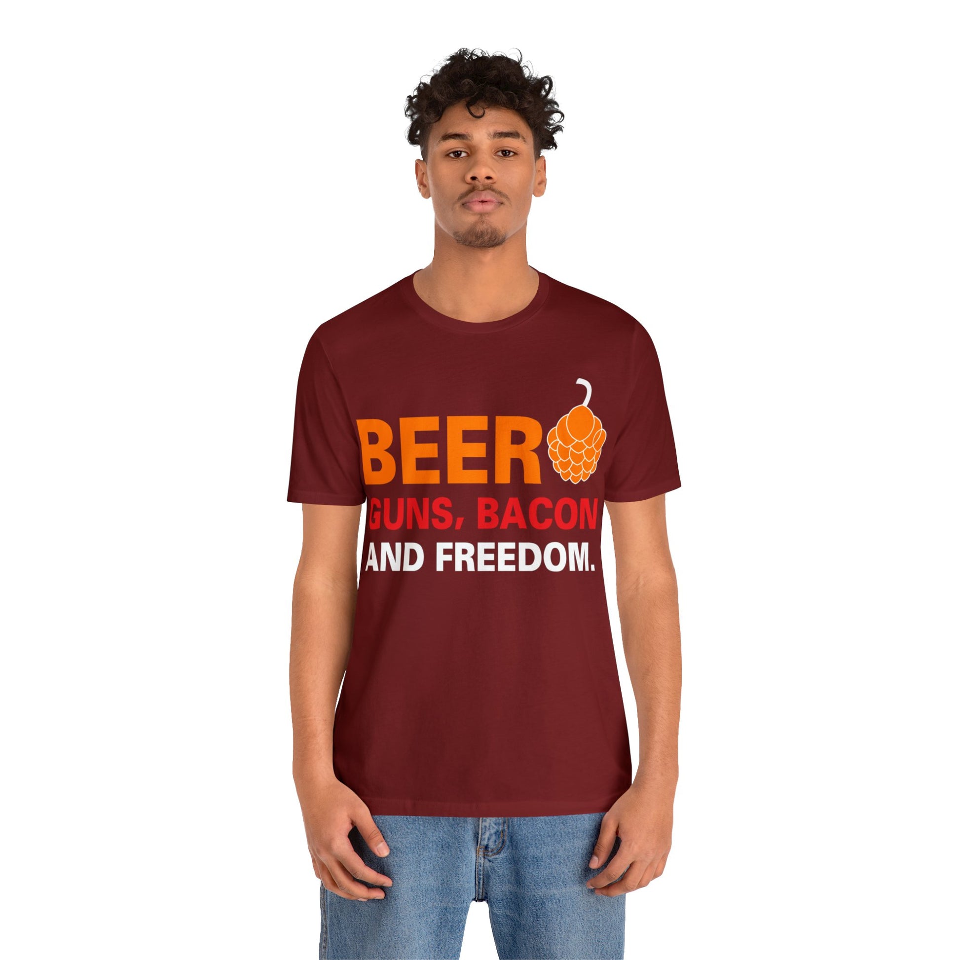 Beer Guns Bacon T-Shirt - The Cavemanstyle