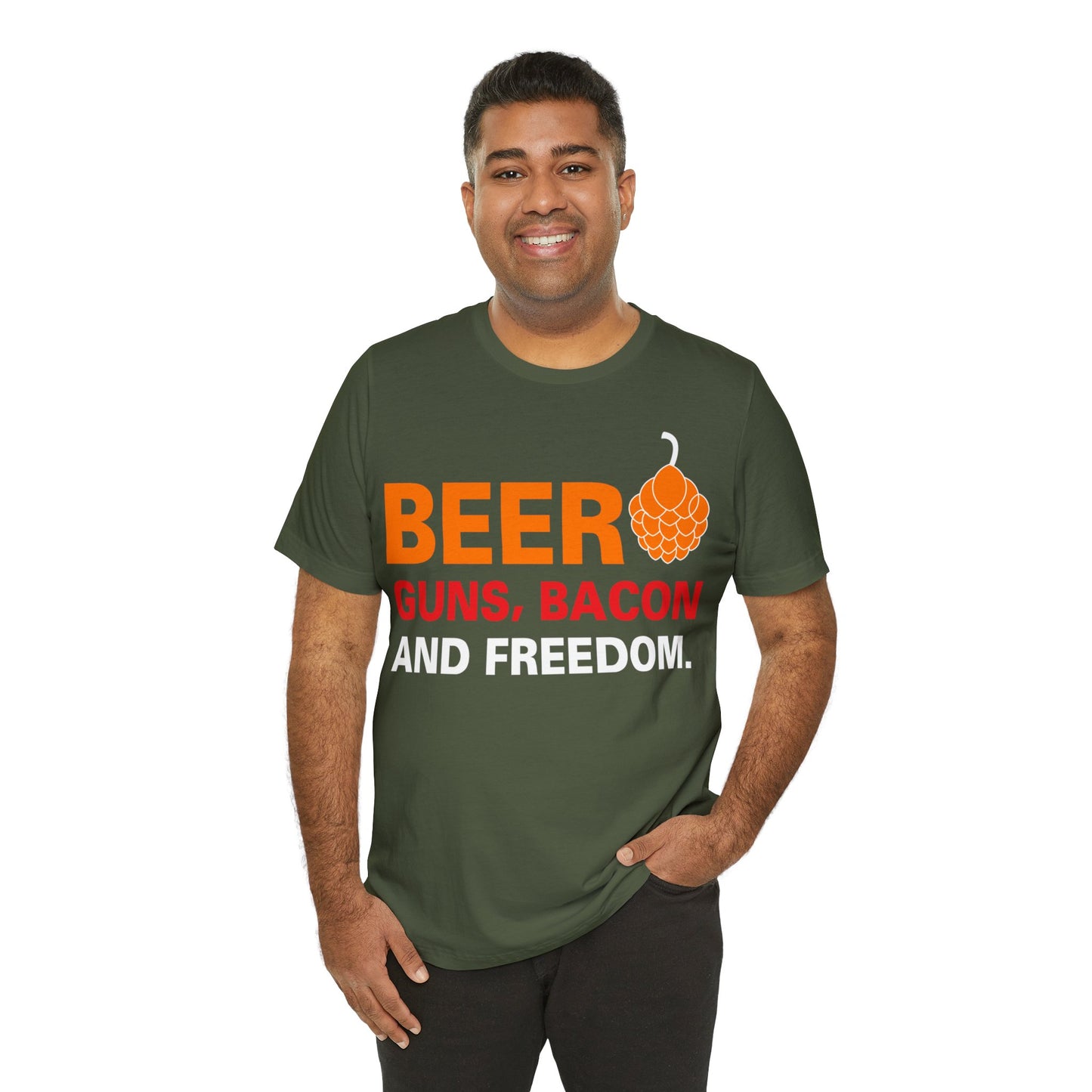 Beer Guns Bacon T-Shirt - The Cavemanstyle