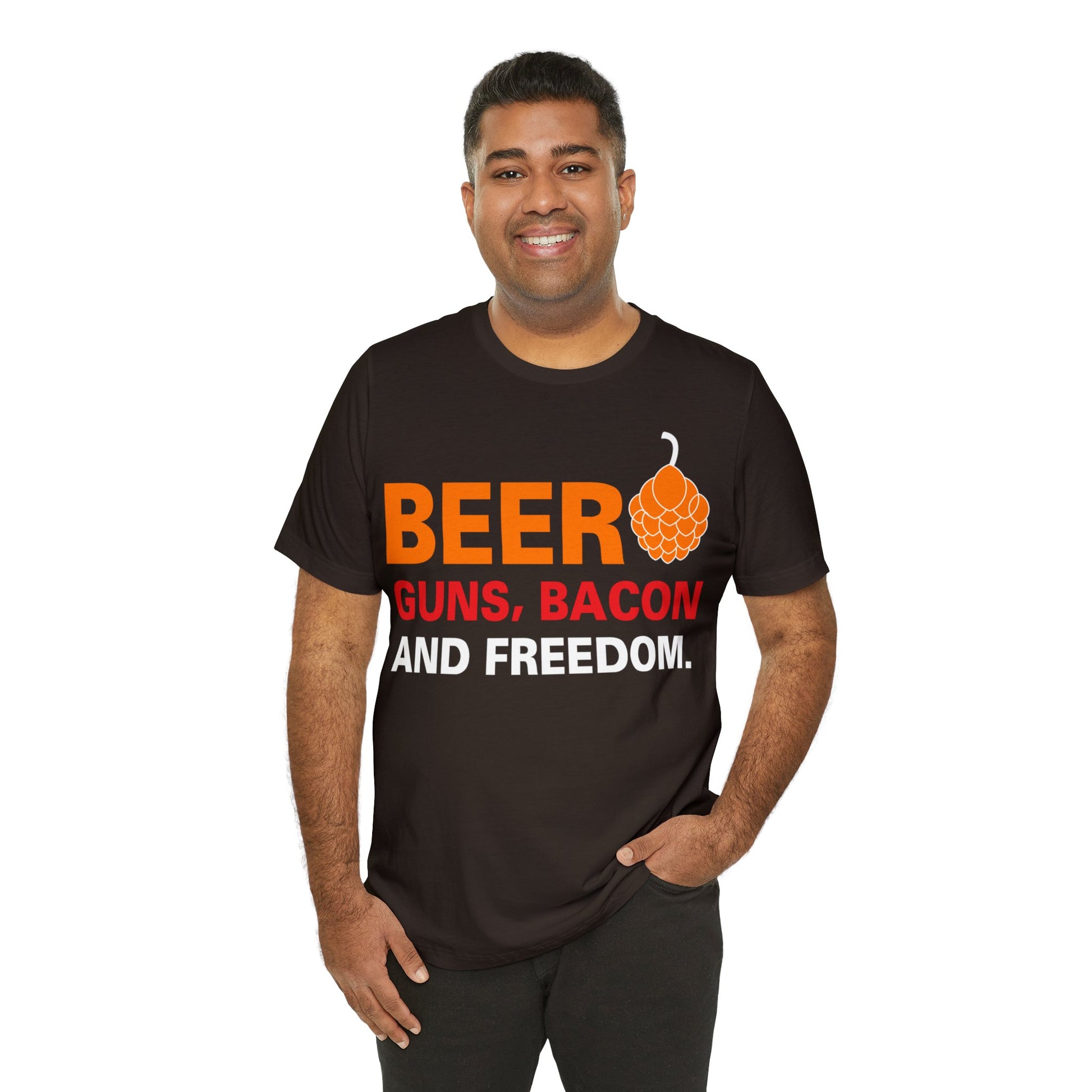 Beer Guns Bacon T-Shirt - The Cavemanstyle