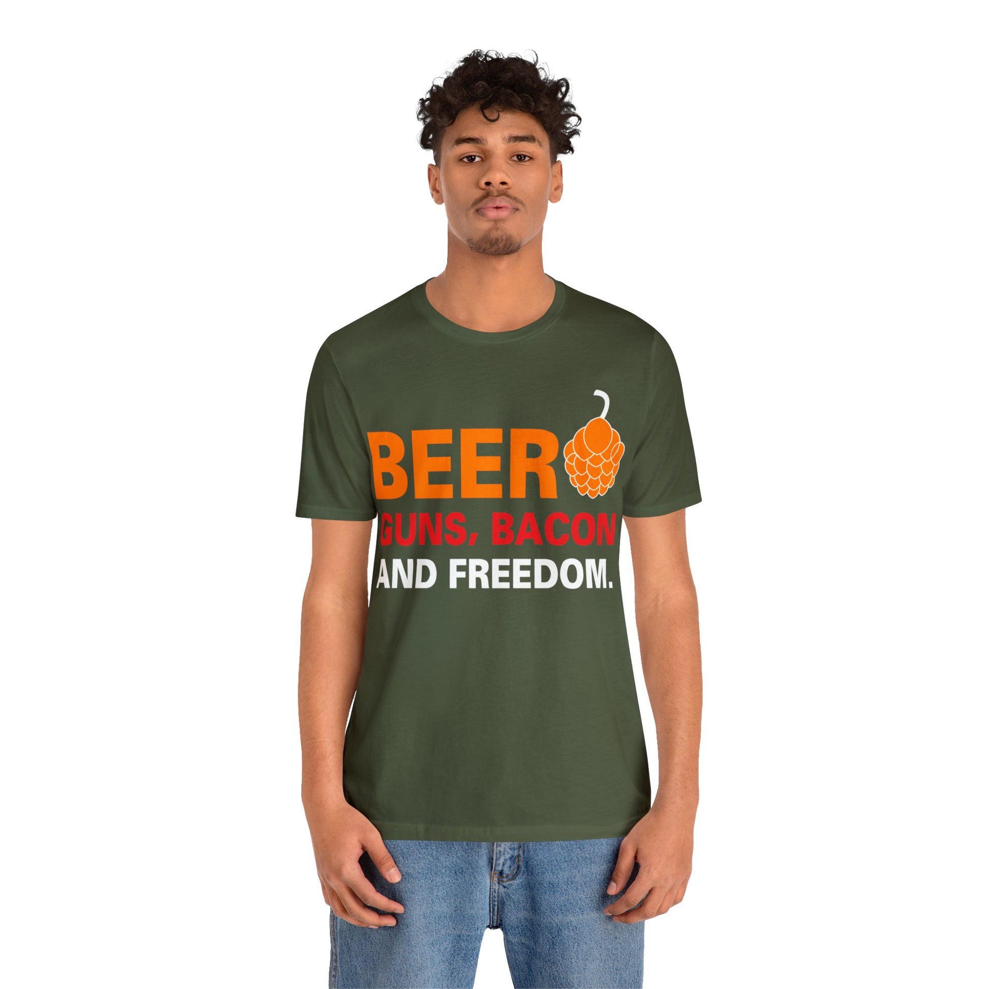 Beer Guns Bacon T-Shirt - The Cavemanstyle