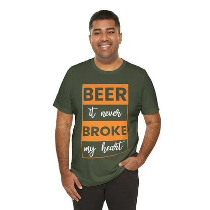 Beer it never brook my heart T-Shirt - the cavemanstyle