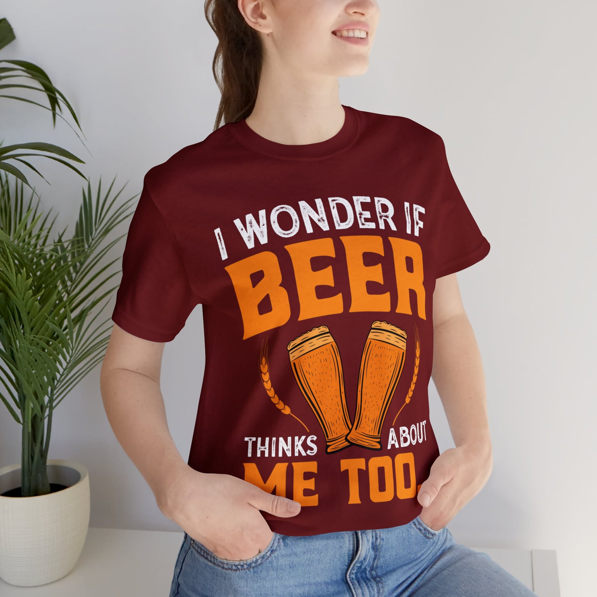 I-wonder-if-beer-thinks-about-me-too-T-Shirt-thecavemanstyle