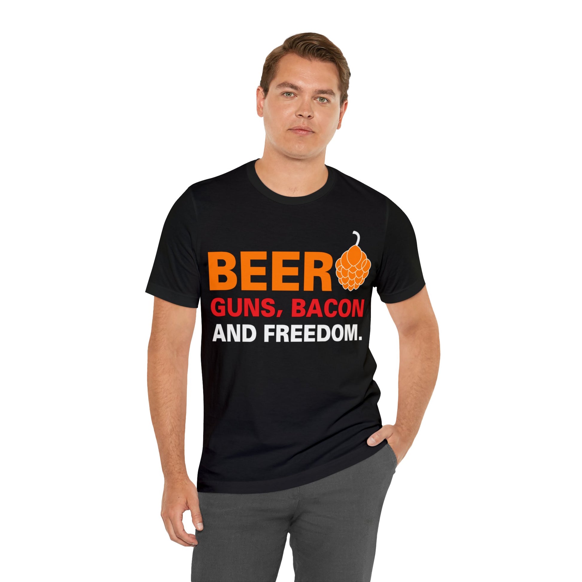 Beer Guns Bacon T-Shirt - The Cavemanstyle