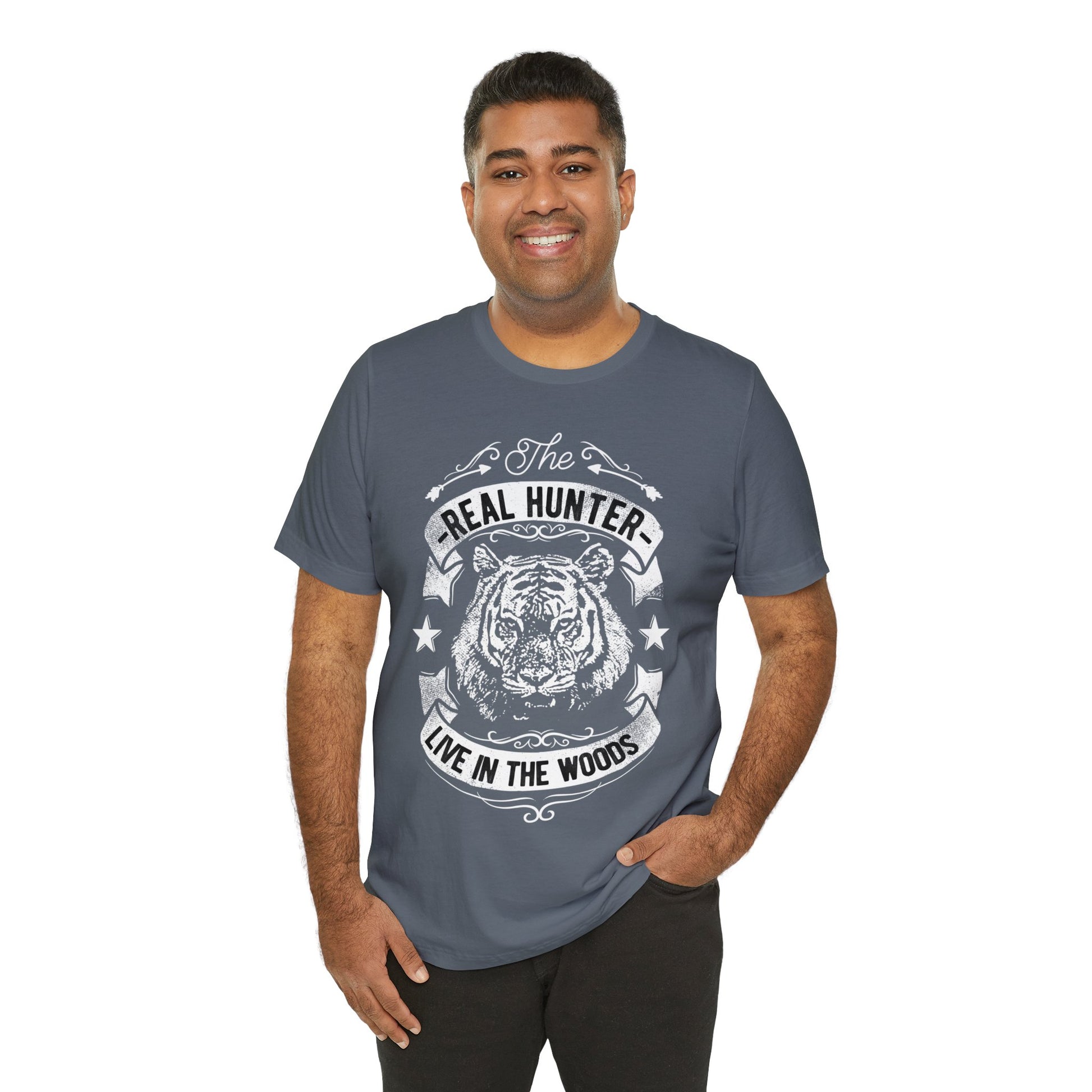 Real hunter lives in the woods T-Shirt - The Cavemanstyle