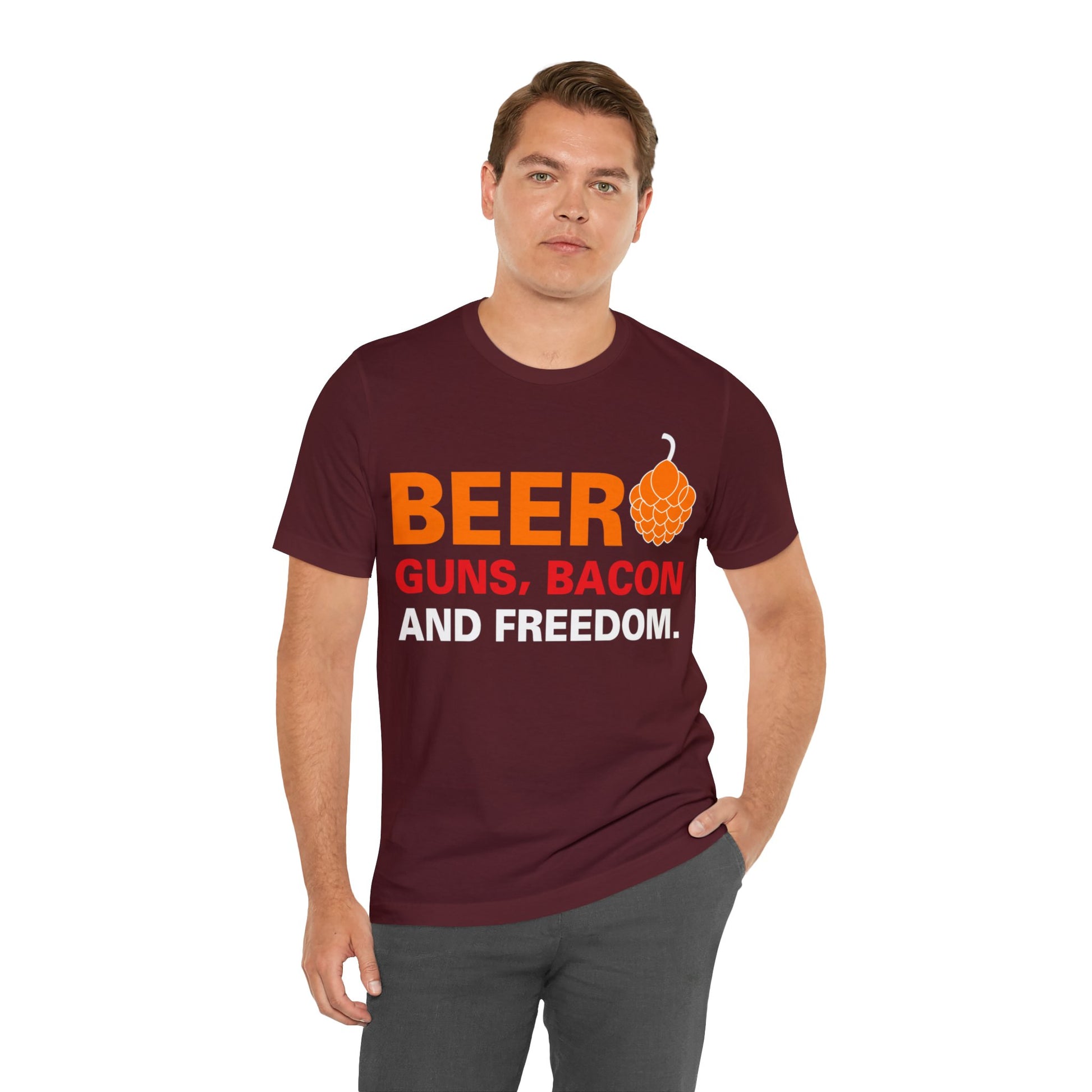 Beer Guns Bacon T-Shirt - The Cavemanstyle