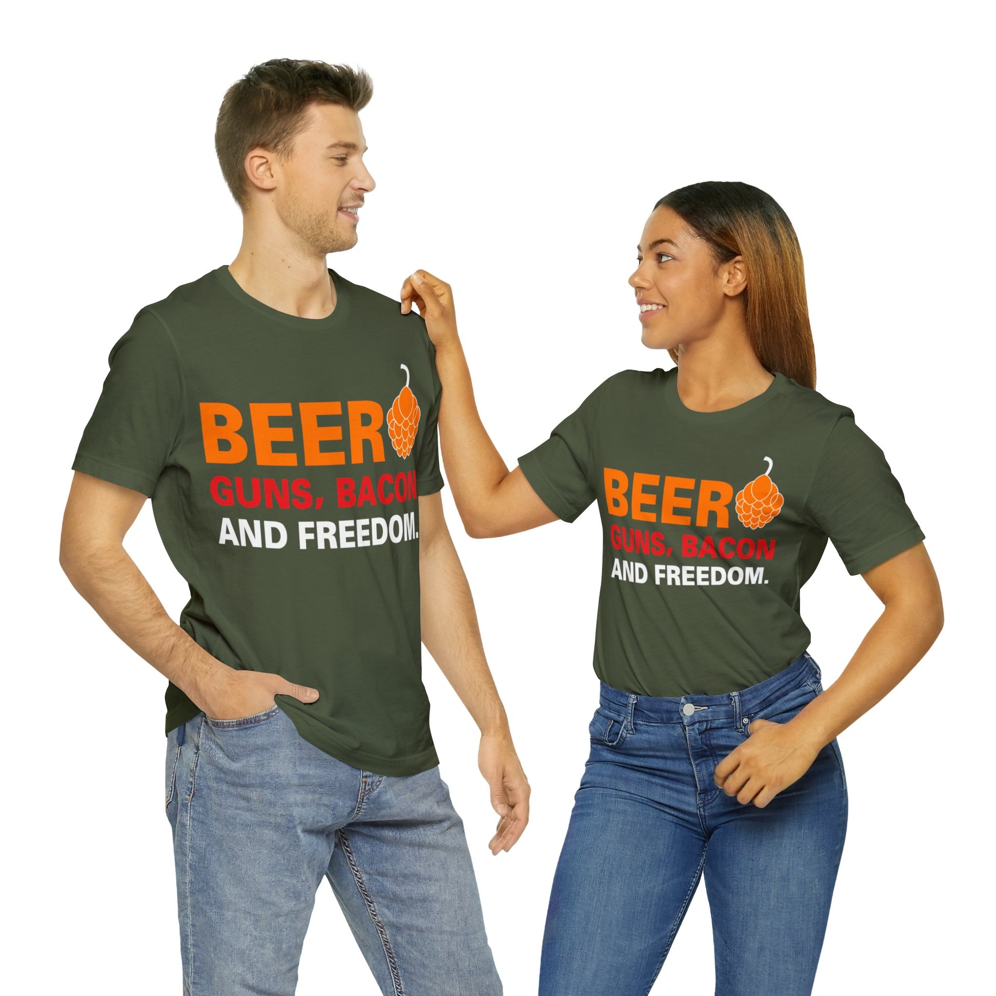 Beer Guns Bacon T-Shirt - The Cavemanstyle