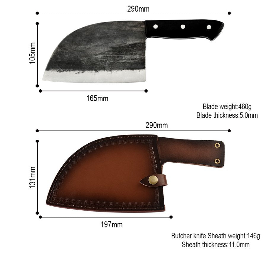 Caveman Serbian Chef's Knife Spring sale - The Cavemanstyle