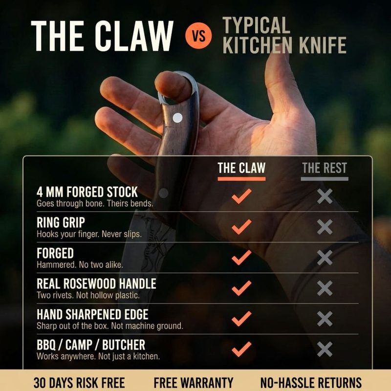 The Claw versus a typical kitchen knife