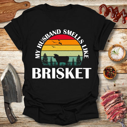 My husband smells like brisket "retro" T-Shirt - The Cavemanstyle