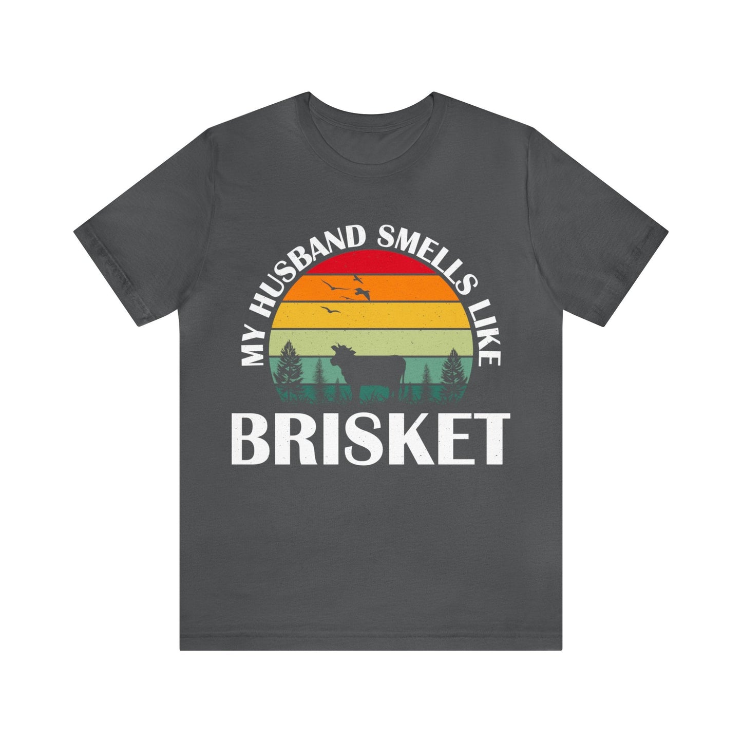 My husband smells like brisket "retro" T - Shirt - The Cavemanstyle