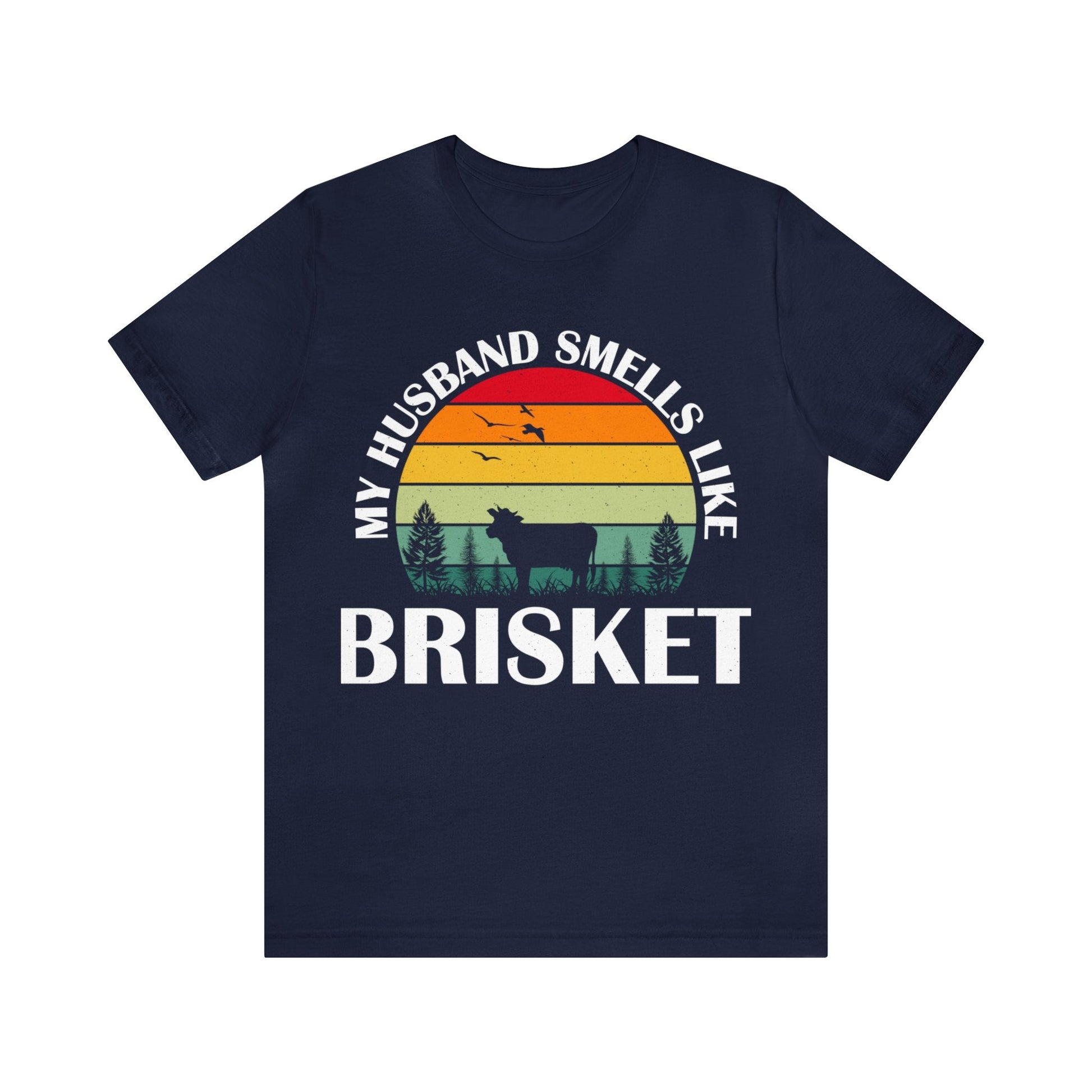 My husband smells like brisket "retro" T - Shirt - The Cavemanstyle