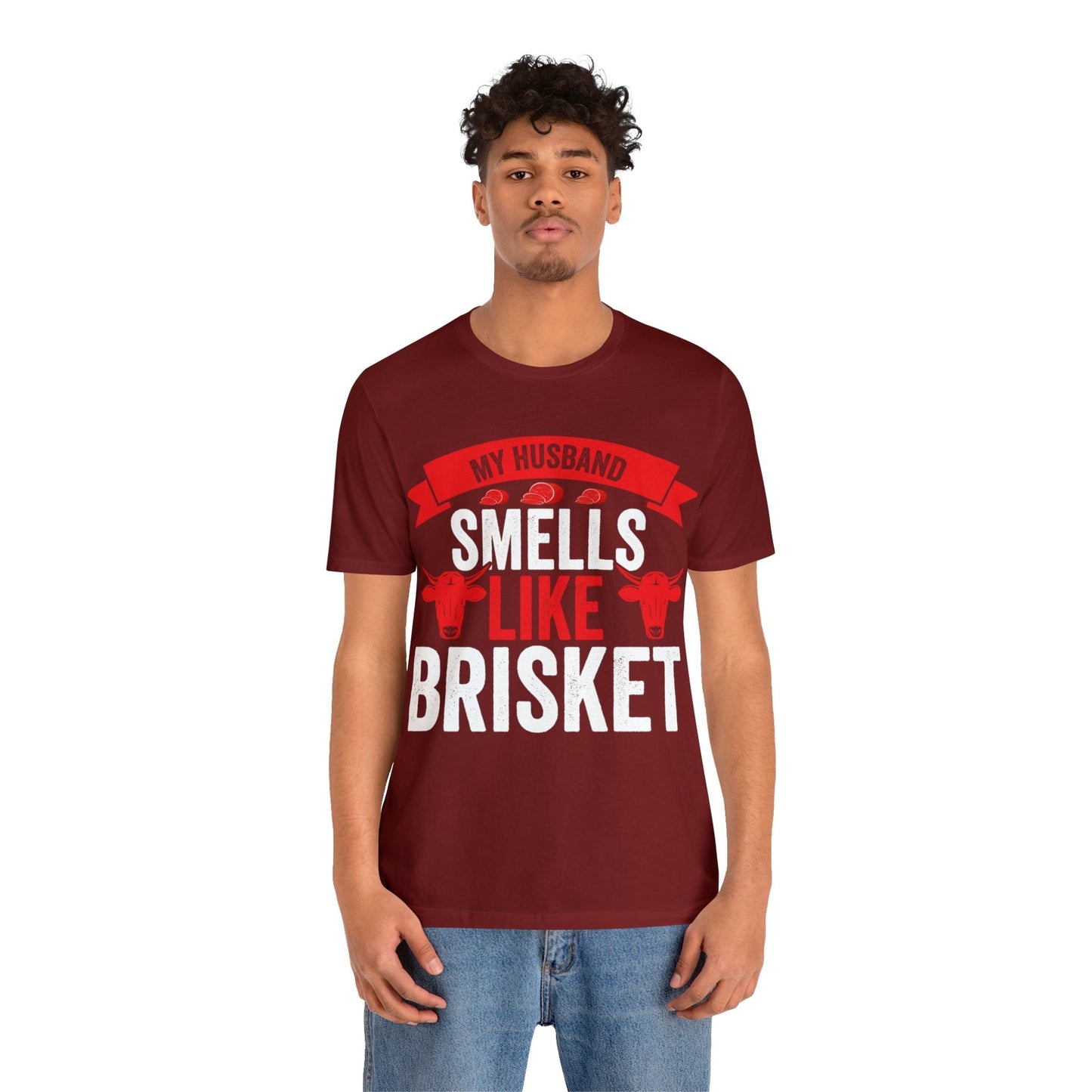 My husband smells like brisket T - Shirt - The Cavemanstyle