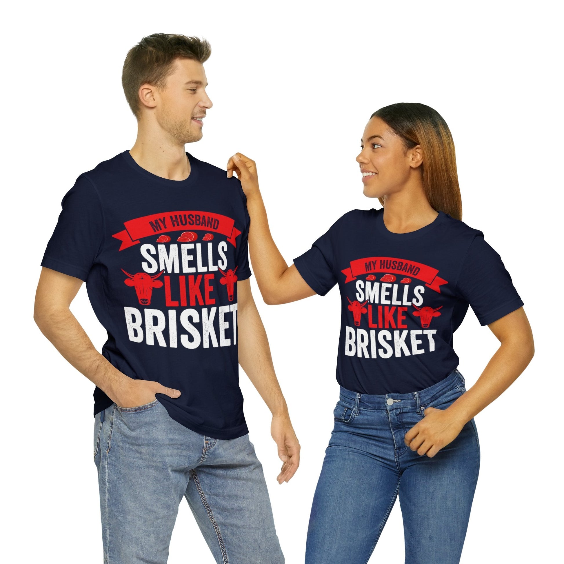 My husband smells like brisket T - Shirt - The Cavemanstyle