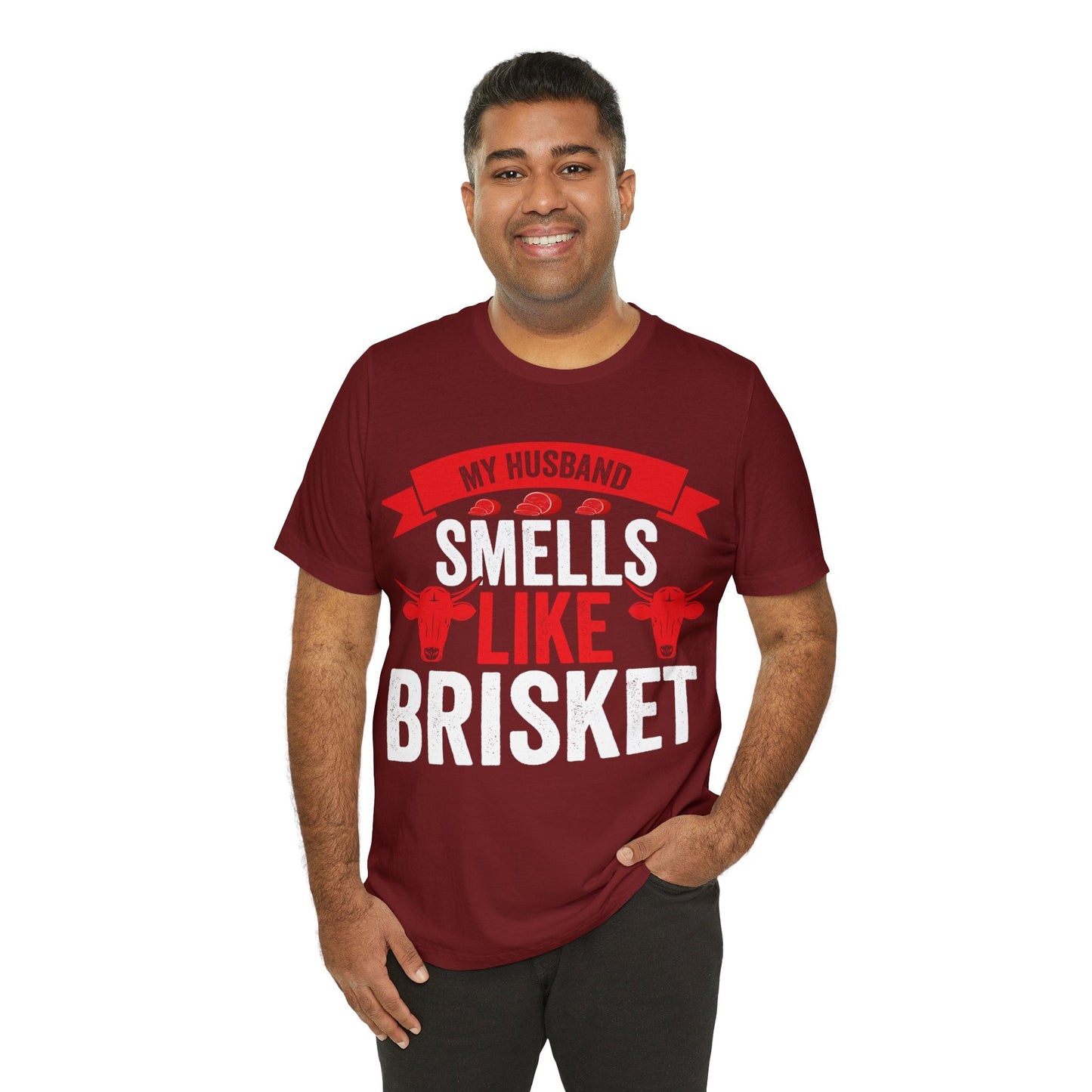 My husband smells like brisket T - Shirt - The Cavemanstyle