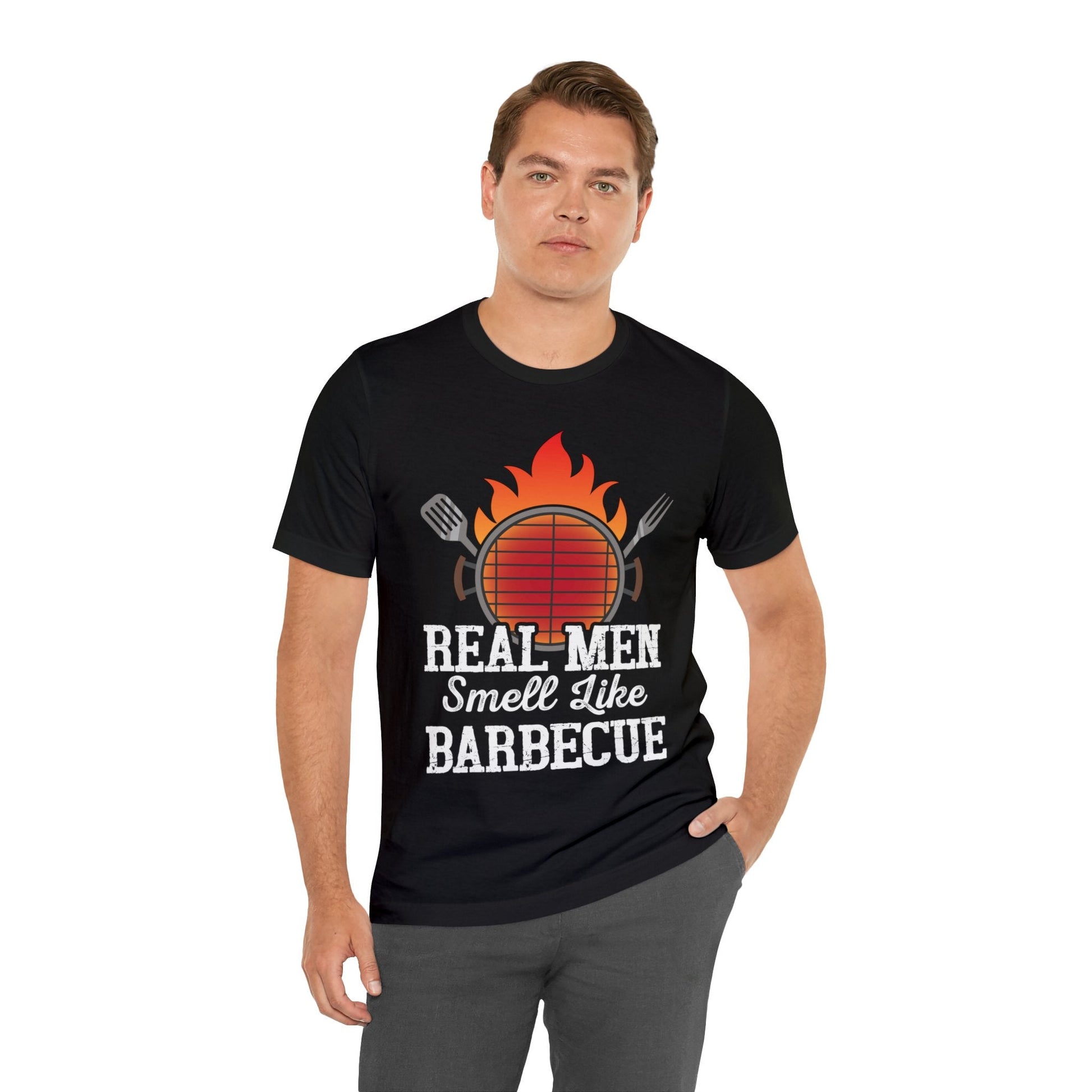 Real man smell like Barbecue T - Shirt - The Cavemanstyle