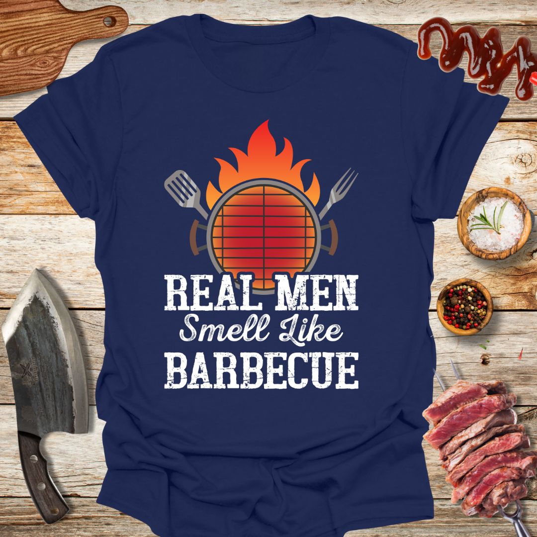 Real man smell like Barbecue - v2 T-Shirt - The Cavemanstyle