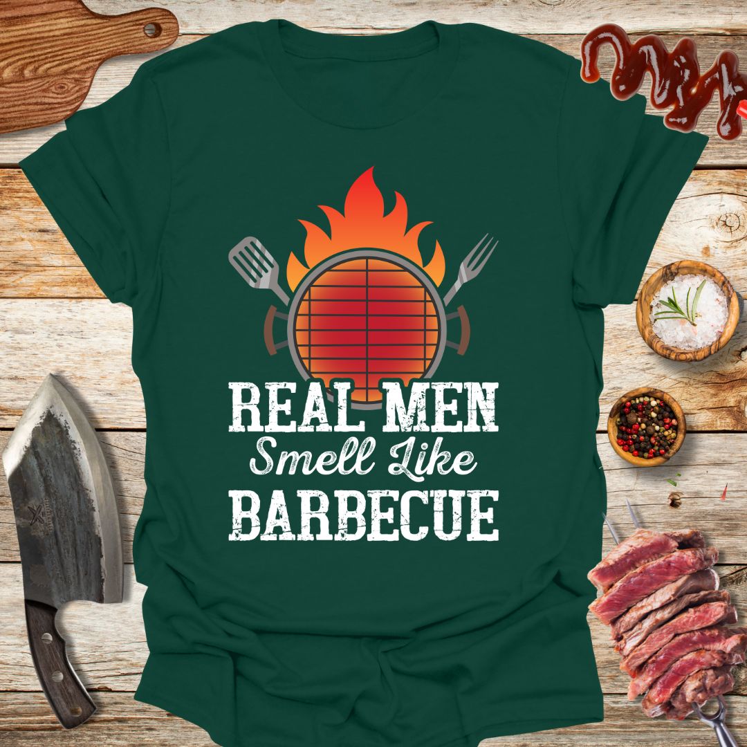 Real man smell like Barbecue - v2 T-Shirt - The Cavemanstyle