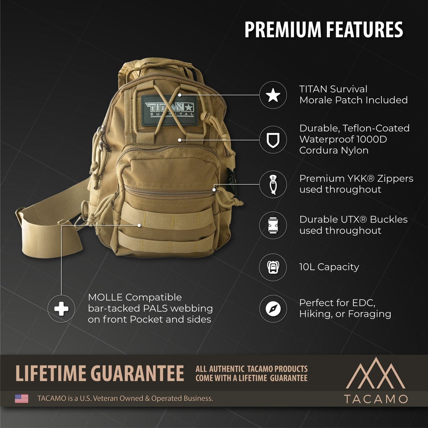 SB10 10L Tactical Crossbody Shoulder Bag - The Cavemanstyle