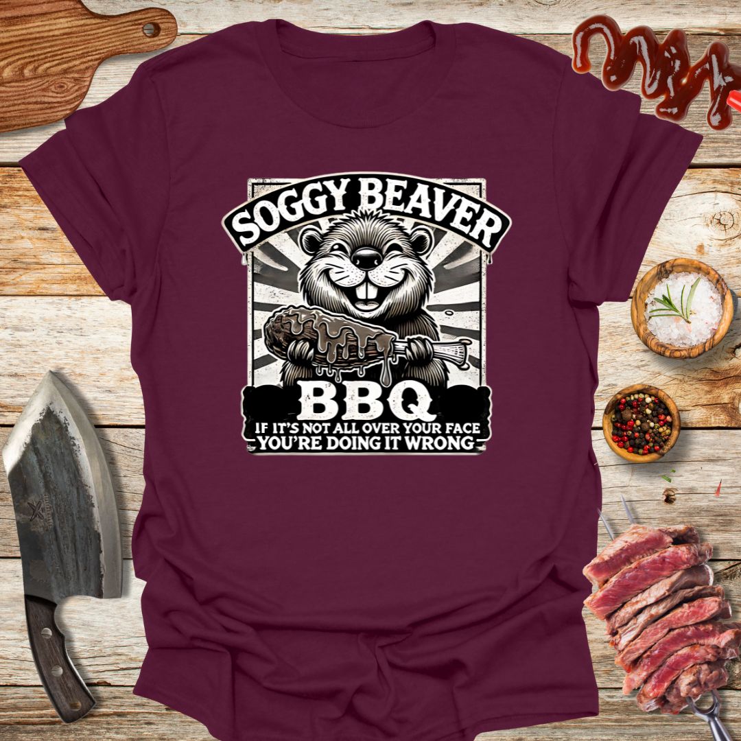 Soggy Bbq Beaver v1 T-shirt - The Cavemanstyle