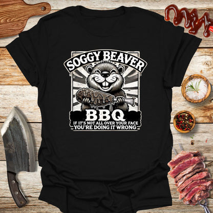 Soggy Bbq Beaver v1 T-shirt - The Cavemanstyle