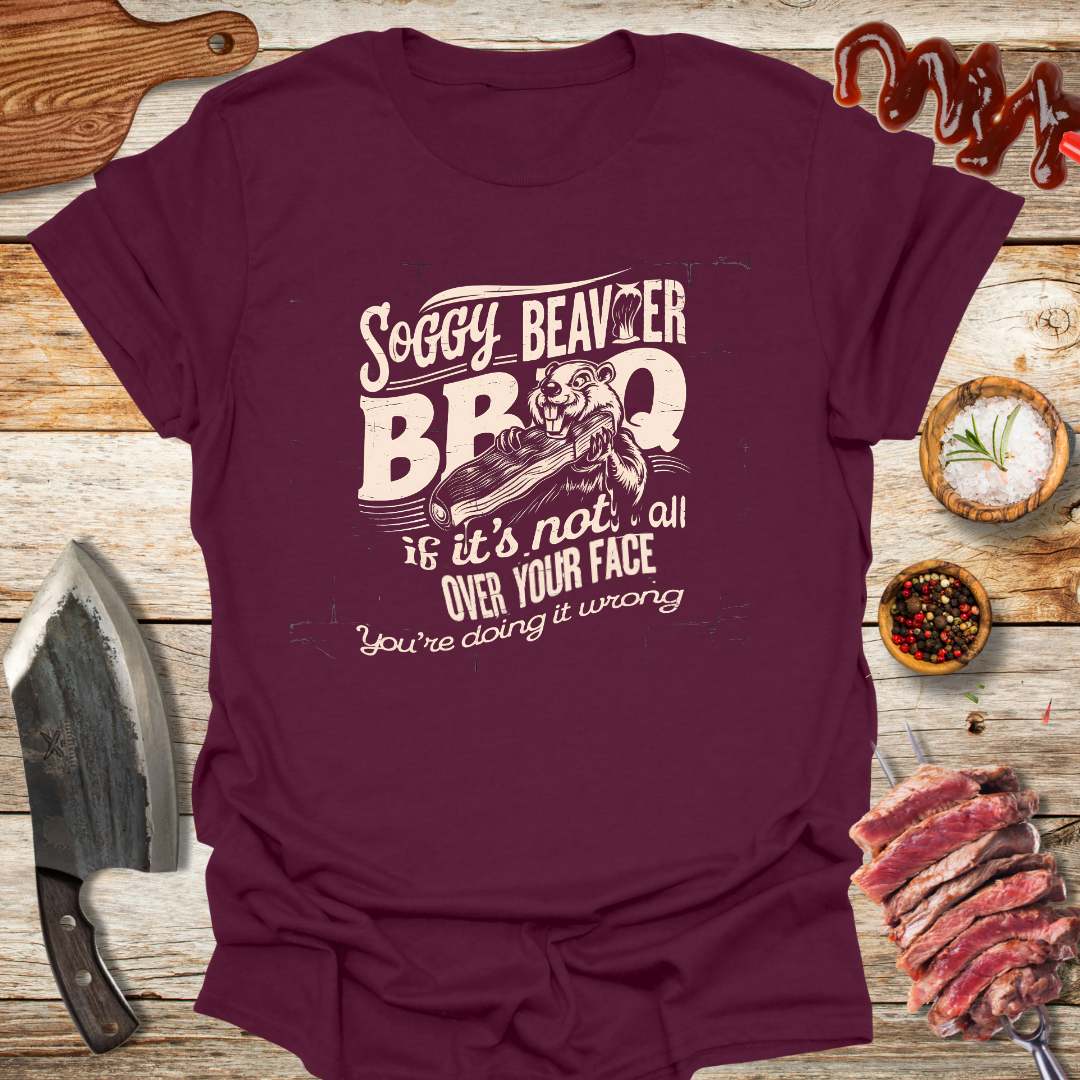 Soggy Bbq Beaver v3 T-shirt - The Cavemanstyle