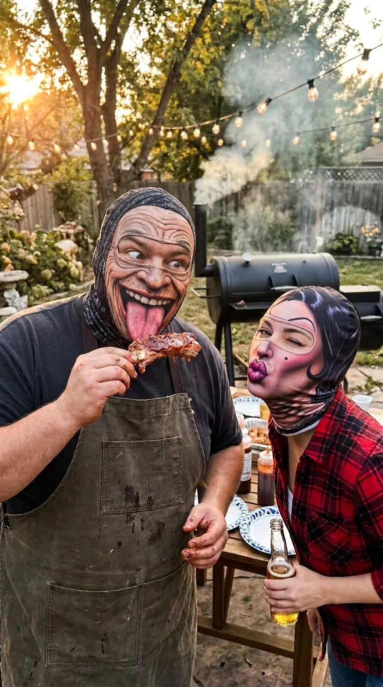 Lickin Lugg and Kissy Kara at the backyard smoker