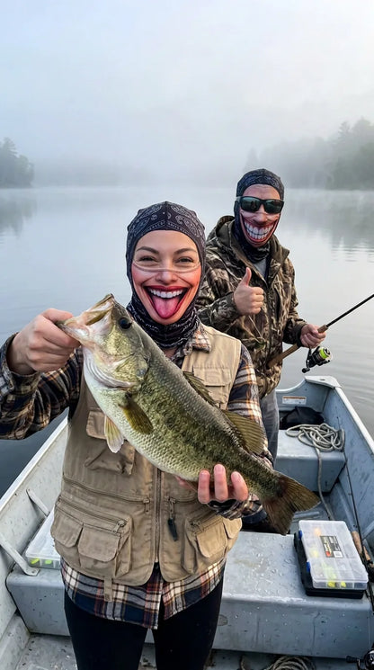 Licky Lila holding a bass in the fishing boat