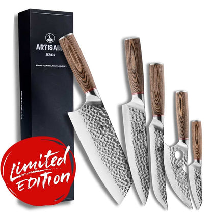 Ultimate Artisanal 5 - Piece Knife Combo - The Cavemanstyle