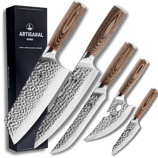 Ultimate Artisanal 5 - Piece Knife Combo - The Cavemanstyle